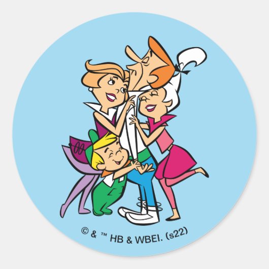 De Jetsons | Familie Ronde Sticker (Voorkant)