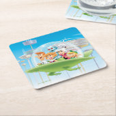 De Jetsons | Familie vliegende auto Kartonnen Onderzetters (Schuin)