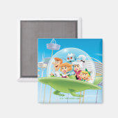 De Jetsons | Familie vliegende auto Magneet (Voorkant / Achterkant)