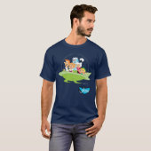 De Jetsons | Familie vliegende auto T-shirt (Voorkant volledig)