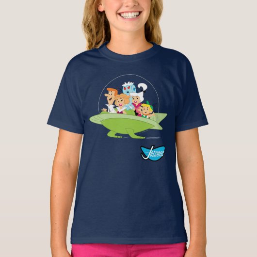 De Jetsons | Familie vliegende auto T-shirt (Voorkant)