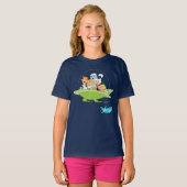 De Jetsons | Familie vliegende auto T-shirt (Voorkant volledig)
