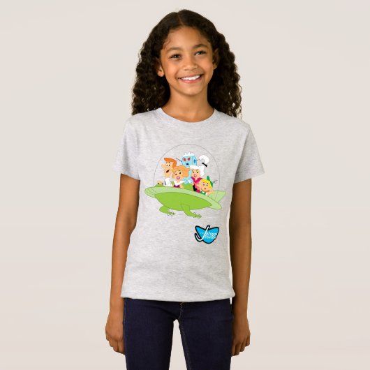 De Jetsons | Familie vliegende auto T-shirt (Voorkant volledig)