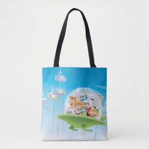 De Jetsons Familie vliegende auto Tote Bag