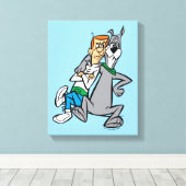 De Jetsons | George & Astro Buddies Canvas Afdruk (Insitu (Houten vloer))