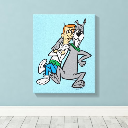 De Jetsons | George & Astro Buddies Canvas Afdruk (Insitu (Houten vloer))