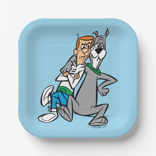 De Jetsons | George & Astro Buddies Papieren Bordje (Voorkant)