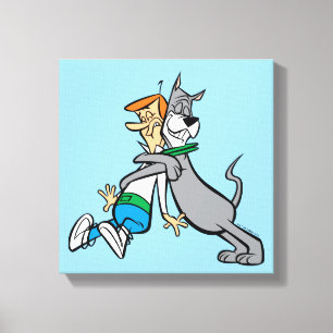 De Jetsons   George & Astro Hug Canvas Afdruk