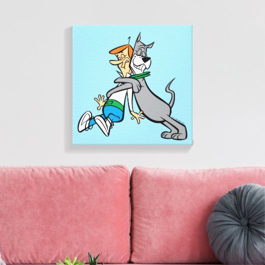 De Jetsons | George & Astro Hug Canvas Afdruk (Insitu (Woonkamer))
