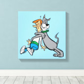 De Jetsons | George & Astro Hug Canvas Afdruk (Insitu (Houten vloer))