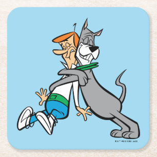 De Jetsons   George & Astro Hug Kartonnen Onderzetters