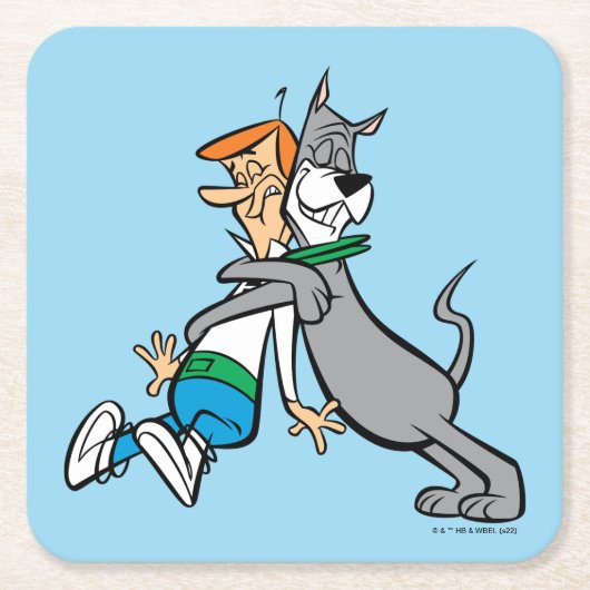 De Jetsons | George & Astro Hug Kartonnen Onderzetters (Voorkant)