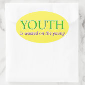 DE JEUGD WORDT VERSPILD AAN DE JONGEREN OVALE STICKER (Tas)