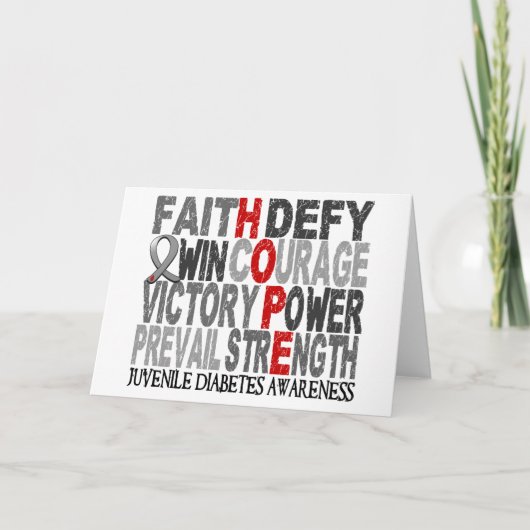 De JeugdDiabetes van de Collage van Word van de Kaart (Voorkant)