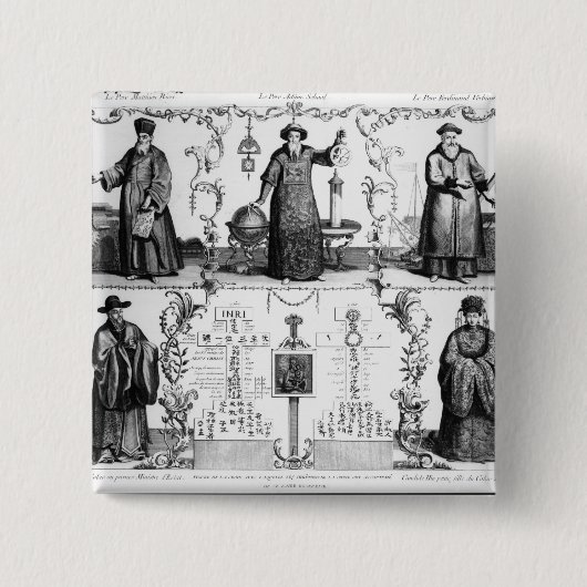 De jezuïeten in China Vierkante Button 5,1 Cm (Voorkant)