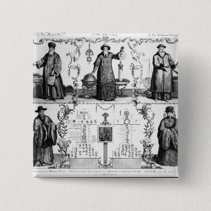 De jezuïeten in China Vierkante Button 5,1 Cm