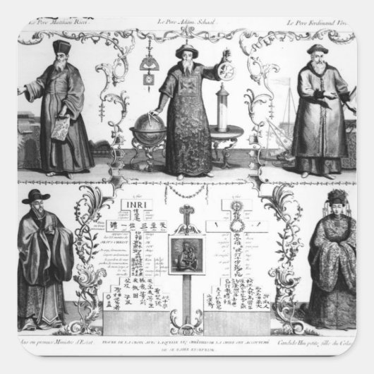 De jezuïeten in China Vierkante Sticker (Voorkant)