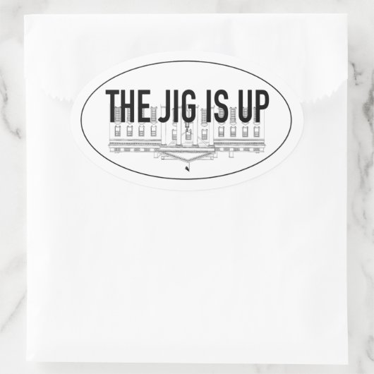 De Jig is Up Ovale Sticker (Tas)
