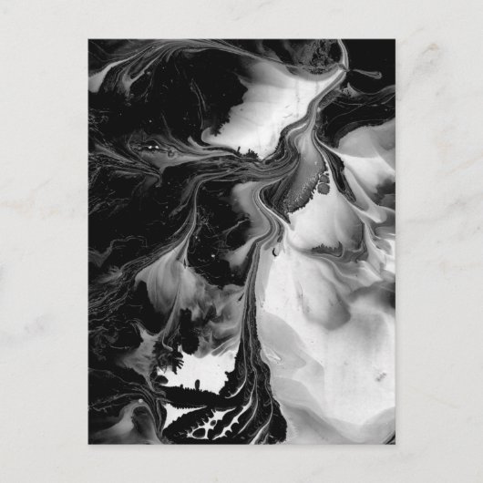 DE JIN EN DE YANG (zwart-wit abstracte kunst) ~. Briefkaart (Voorkant)