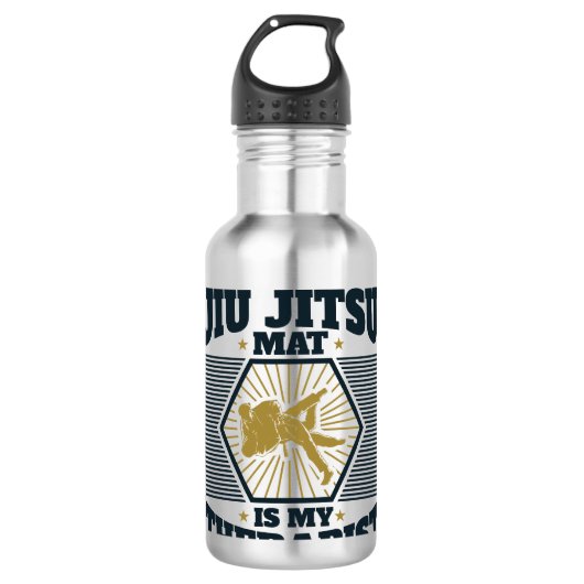 De Jiu Jitsu Mat is mijn therapeut Waterfles (Voorkant)