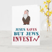 De Joden investeren - Joodse financiënhumor Kaart (Gele Bloem)