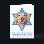 De Jodenster van de Chanoeka - Golden retriever - Feestdagen Kaart<br><div class="desc">Wat tot gezegde Gelukkige Chanoeka kon maken meer pret dan hebbend deze Hond die van Golden retriever die een Yamaka dragen door de Jodenster wordt omringd. Dit capricieuze vakantieontwerp zal zeker zijn om uw vrienden en familie evenals andere hondenliefhebbers te verrukken. Dit ontwerp is beschikbaar in meer dan 100 Hondenrassen....</div>