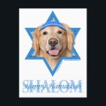 De Jodenster van de Chanoeka - Golden retriever - Feestdagenkaart<br><div class="desc">Wat tot gezegde Gelukkige Chanoeka kon maken meer pret dan hebbend deze Hond die van Golden retriever die een Yamaka dragen door de Jodenster wordt omringd. Dit capricieuze vakantieontwerp zal zeker zijn om uw vrienden en familie evenals andere hondenliefhebbers te verrukken. Dit ontwerp is beschikbaar in meer dan 100 Hondenrassen....</div>