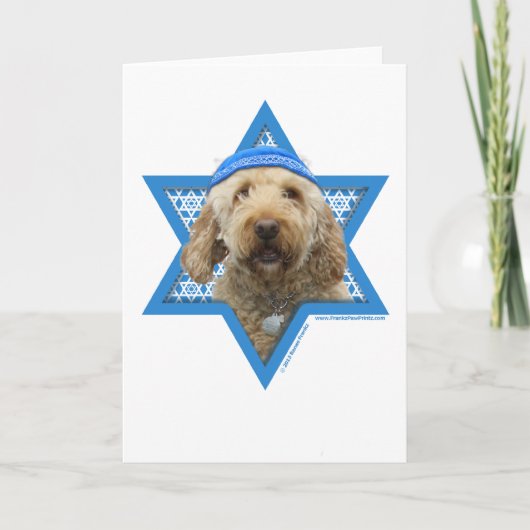 De Jodenster van de Chanoeka - GoldenDoodle Feestdagen Kaart (Voorkant)