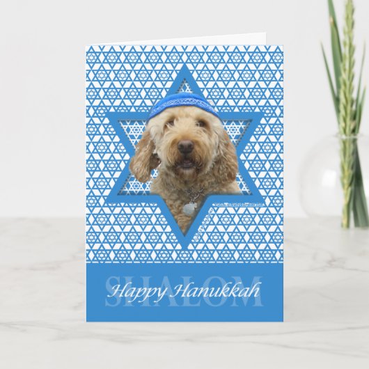 De Jodenster van de Chanoeka - GoldenDoodle Feestdagen Kaart (Voorkant)