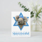 De Jodenster van de Chanoeka - Koala Feestdagenkaart (Staand voorkant)