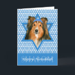 De Jodenster van de Chanoeka - Sheltie Feestdagen Kaart<br><div class="desc">Wat tot gezegde Gelukkige Chanoeka kon maken meer pret dan hebbend deze Hond die Sheltie die een Yamaka dragen door de Jodenster wordt omringd. Dit capricieuze vakantieontwerp zal zeker zijn om uw vrienden en familie evenals andere dierenvrienden te verrukken. Dit ontwerp is beschikbaar in meer dan 100 Hondenrassen. Als u...</div>