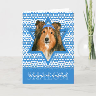 De Jodenster van de Chanoeka - Sheltie Feestdagen Kaart