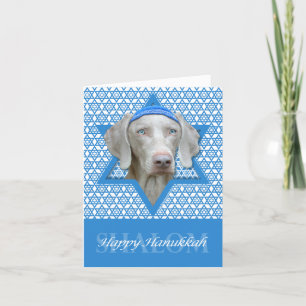 De Jodenster van de Chanoeka - Weimaraner Feestdagen Kaart