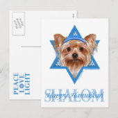 De Jodenster van de Chanoeka - Yorkshire Terrier Feestdagenkaart (Voorkant / Achterkant)