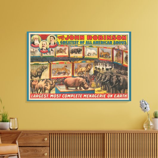 De John Robinson grootste, meest complete menageri Canvas Afdruk (Insitu (Woonkamer))