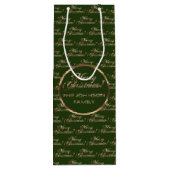 De Johnson familie Kerstmis Groen Faux Gold Wijn Cadeautas (Achterkant)
