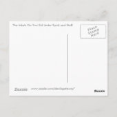 De Joke staat op je boze Jester Spirit en Personee Briefkaart (Achterkant)