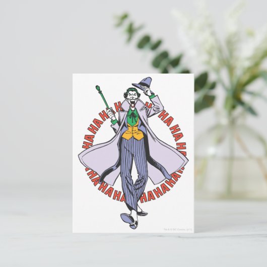 De Joker Cackles Briefkaart (Staand voorkant)