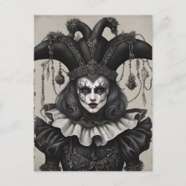 De Joker Clown in zwart-wit Briefkaart