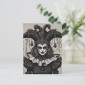 De Joker Clown in zwart-wit Briefkaart (Staand voorkant)