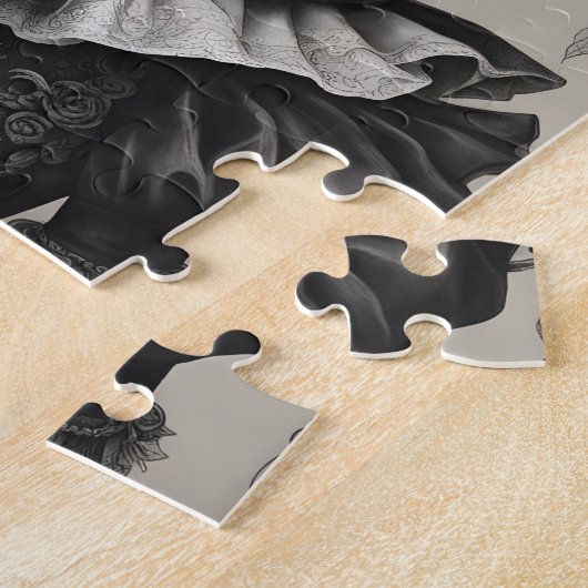 De Joker Clown in zwart-wit Legpuzzel (Zijkant)