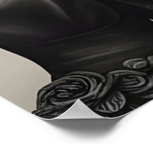 De Joker Clown in zwart-wit Poster (Hoek)