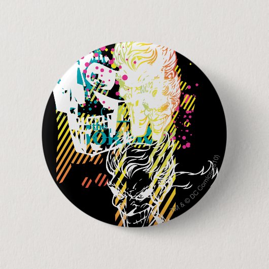 De Joker Neon Montage Ronde Button 5,7 Cm (Voorkant)