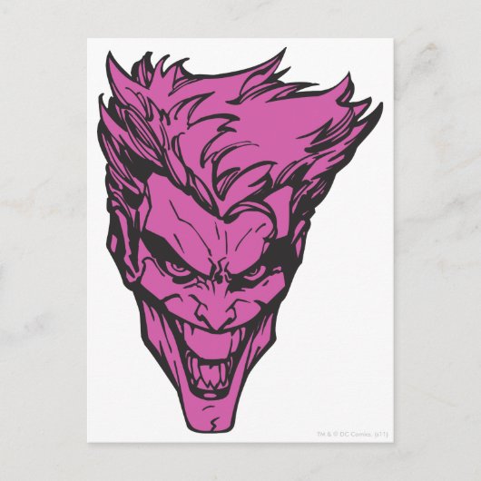 De joker roze briefkaart (Voorkant)