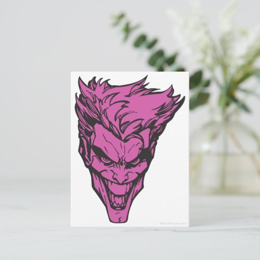 De joker roze briefkaart (Staand voorkant)