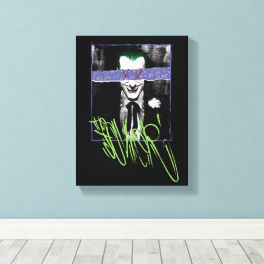 De Joker Scrapbook Foto Canvas Afdruk (Insitu (Houten vloer))
