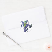 De joker springt ronde sticker (Envelop)