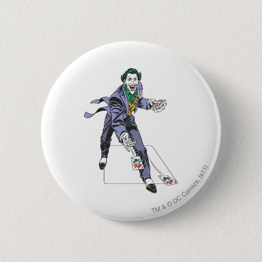 De joker veroorzaakt Kaarten Ronde Button 5,7 Cm (Voorkant)