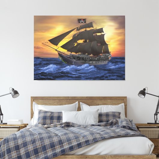DE JOLLY ROGER CANVAS AFDRUK (Insitu (Slaapkamer))
