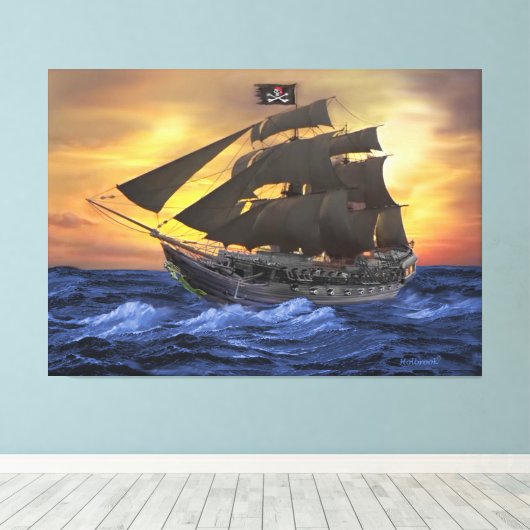 DE JOLLY ROGER CANVAS AFDRUK (Insitu (Houten vloer))